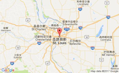 美國海運(yùn)港口圣路易斯st louis,mo港口地圖
