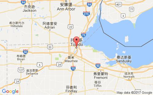 美國海運港口托萊多toledo,oh港口地圖